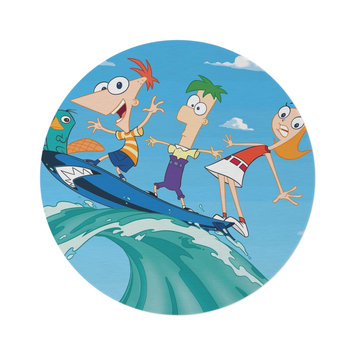 phineas and ferb Round Rug